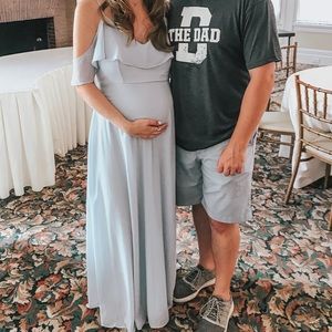 Light blue maternity dress